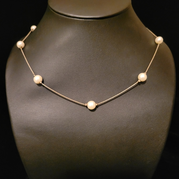 Estate Faux Pearl Long Necklace - Picture 2 of 4